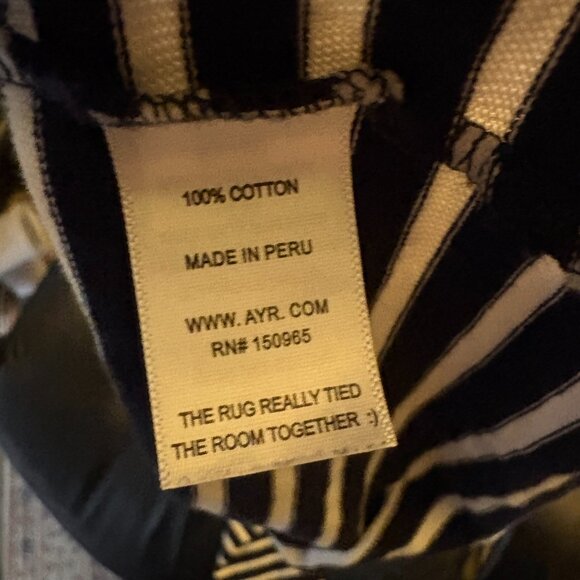 AYR The Port Tee size XS navy blue white striped Pima Cotton t-shirt Peru - Picture 8 of 8